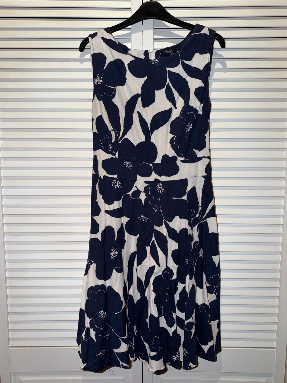 Aranee Navy and White Floral Midi Dress